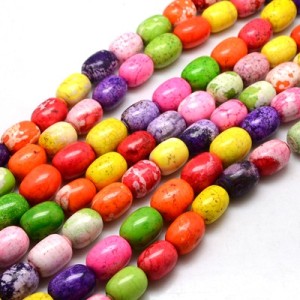 Color Barrel Howlite Beads