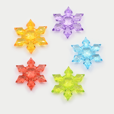 29mm Mixed Color Snowflake Acrylic Connector Links