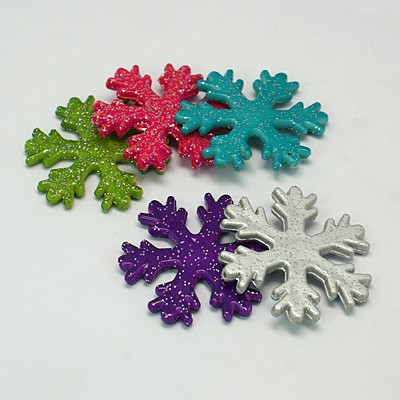 48mm Colorful Snowflake Acrylic Beads Christmas Jewelry