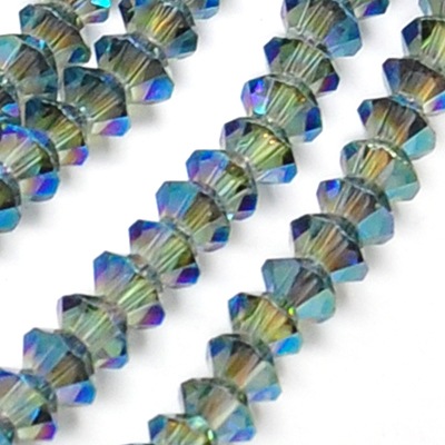 6mm MediumTurquoise Bicone Electroplate Glass Beads